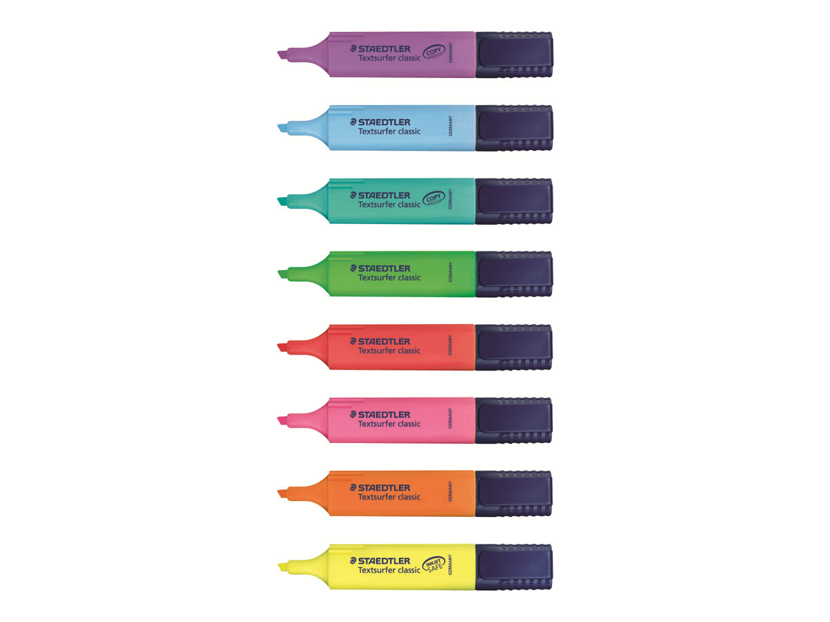 STAEDTLER Textsurfer classic - Textmarker - gemischte Farben - Pigmenttinte - 1-5 mm (Packung mit 8)Wallet containing 8 assorted colours