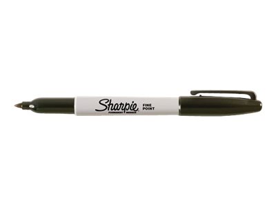 Dymo Sharpie Fine Point - Marker - permanent - Schwarz - farbstoffbasierte Tinte - 0.9 mm - fein (Packung mit 2)