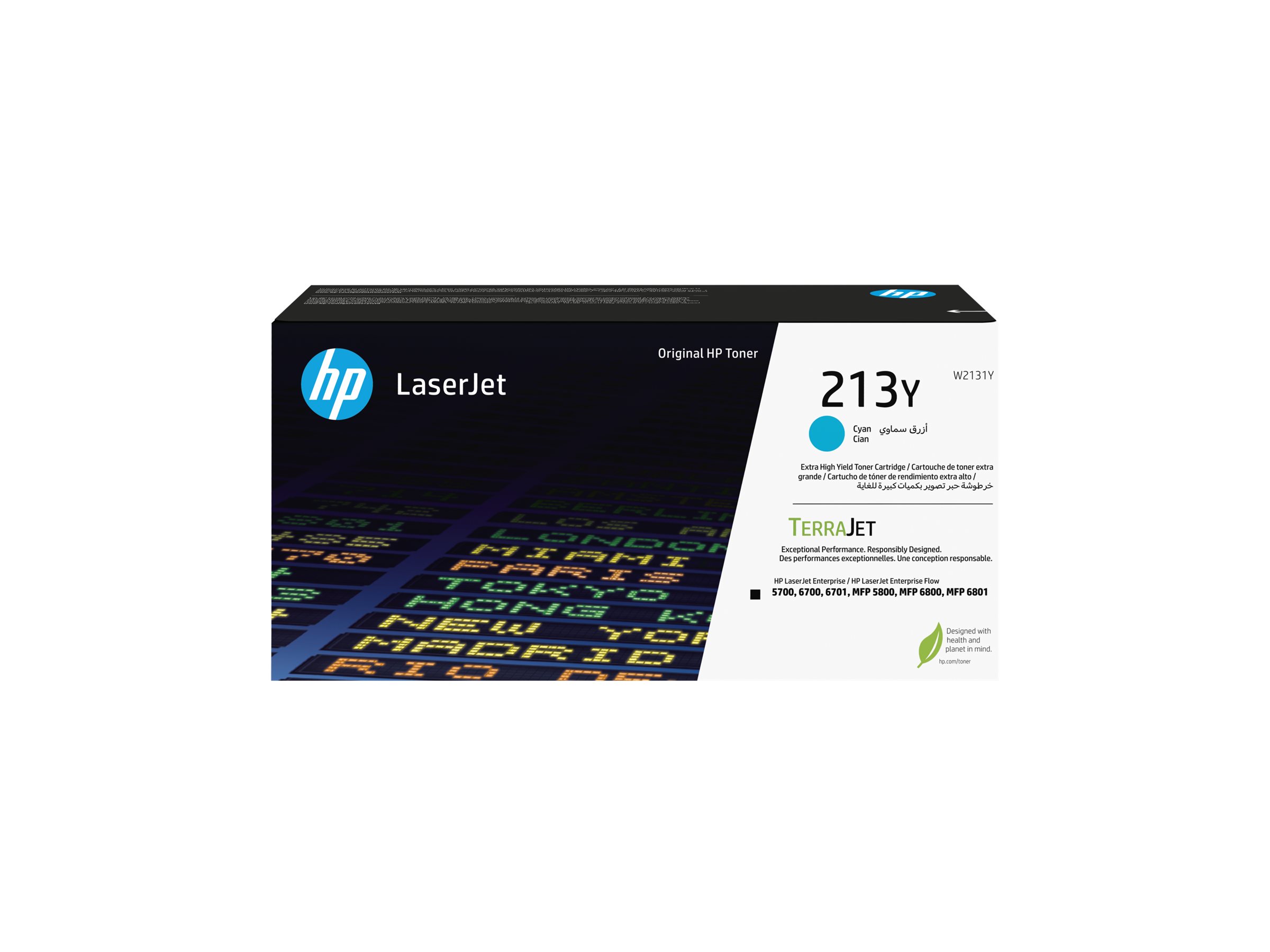HP 213Y - Besonders hohe Ergiebigkeit - Cyan - original - LaserJet - Tonerpatrone (W2131Y)für Color LaserJet Enterprise 5700dn - 6700dn - MFP 6800dn; DesignJet D5800