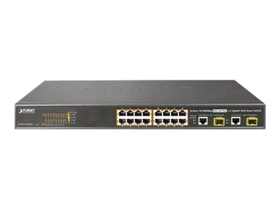 Planet FGSW-1816HPS - Switch - managed - 16 x10/100 + 2 x Kombi-Gigabit-SFP - Desktop