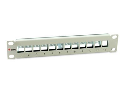Equip Patch Panel - Rack montierbar - RAL 7035, Hellgrau - 1U - 25.4 cm (10")12 Ports