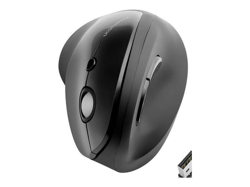 Kensington Pro Fit Ergo Vertical Wireless Mouse - Vertikale Maus - ergonomisch - Für Rechtshänder - 6 Tasten - kabellos - 2.4 GHz - kabelloser Empfänger (USB)Schwarz