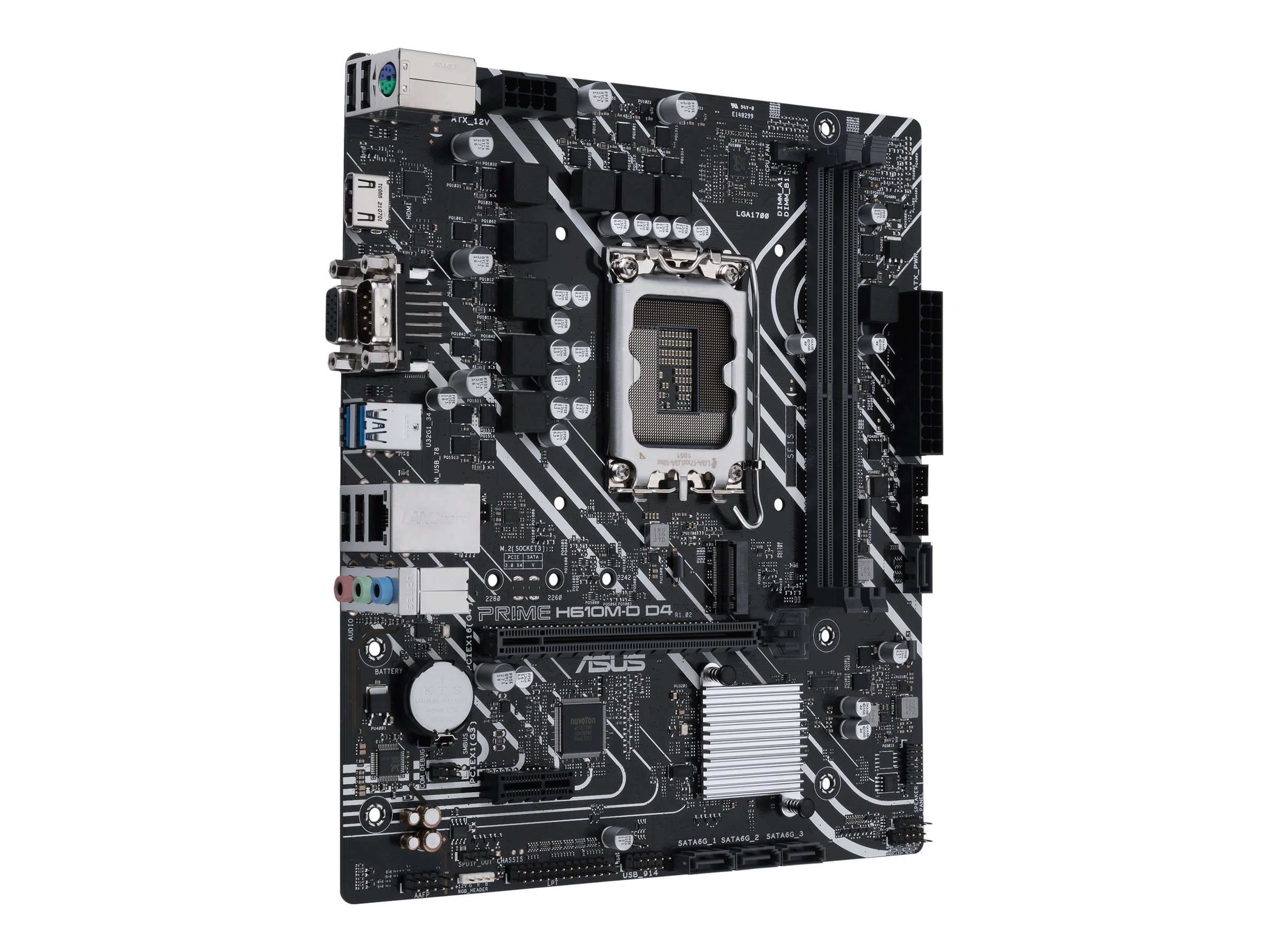 ASUS PRIME H610M-D D4 - Motherboard - micro ATX - LGA1700 Sockel - H610 Chipsatz - USB 3.2 Gen 1 - Gigabit LAN - Onboard-Grafik (CPU erforderlich)HD Audio (8-Kanal)