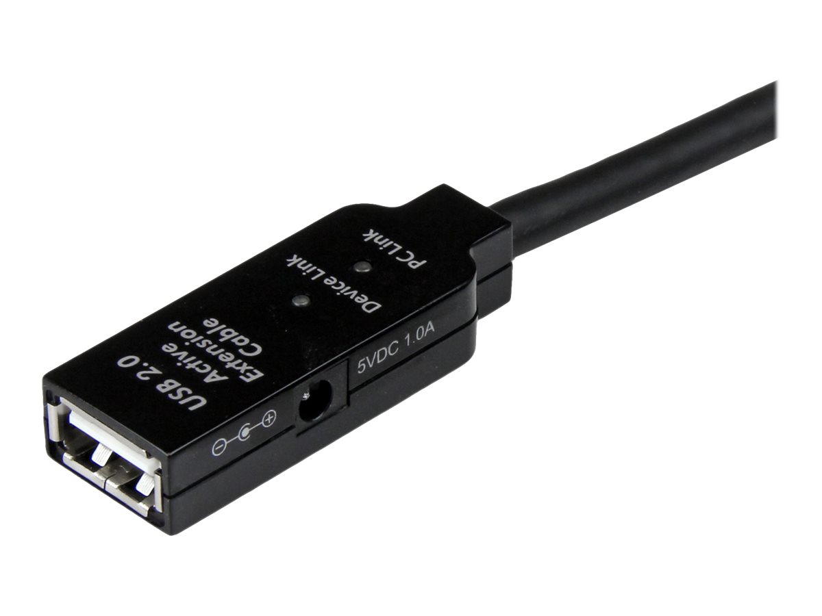 StarTech.com 10m aktives USB 2.0 Verlängerungskabel - St/Bu - USB Verlängerung / Repeater Kabel - USB-Verlängerungskabel - USB (W)zu USB (M) - USB 2.0 - 10 m - aktiv - Schwarz - für P/N: LTUB1MBK - SV