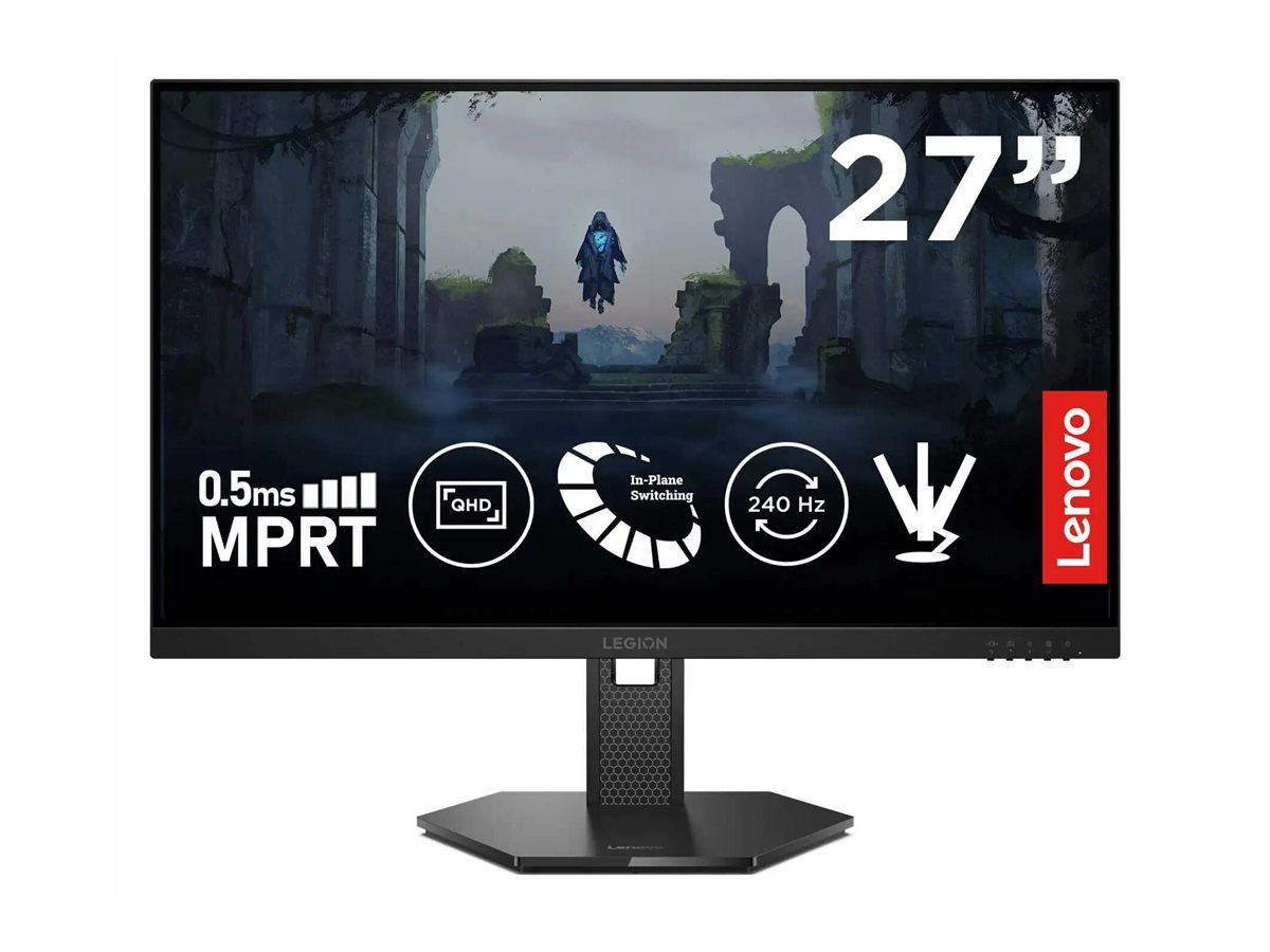 Lenovo Legion 27Q-10 - LED-Monitor - 68.6 cm (27")2560 x 1440 QHD @ 240 Hz - IPS - 300 cd/m² - 1000:1 - HDR10 - 0.5 ms - 2xHDMI - DisplayPort - Raven Black