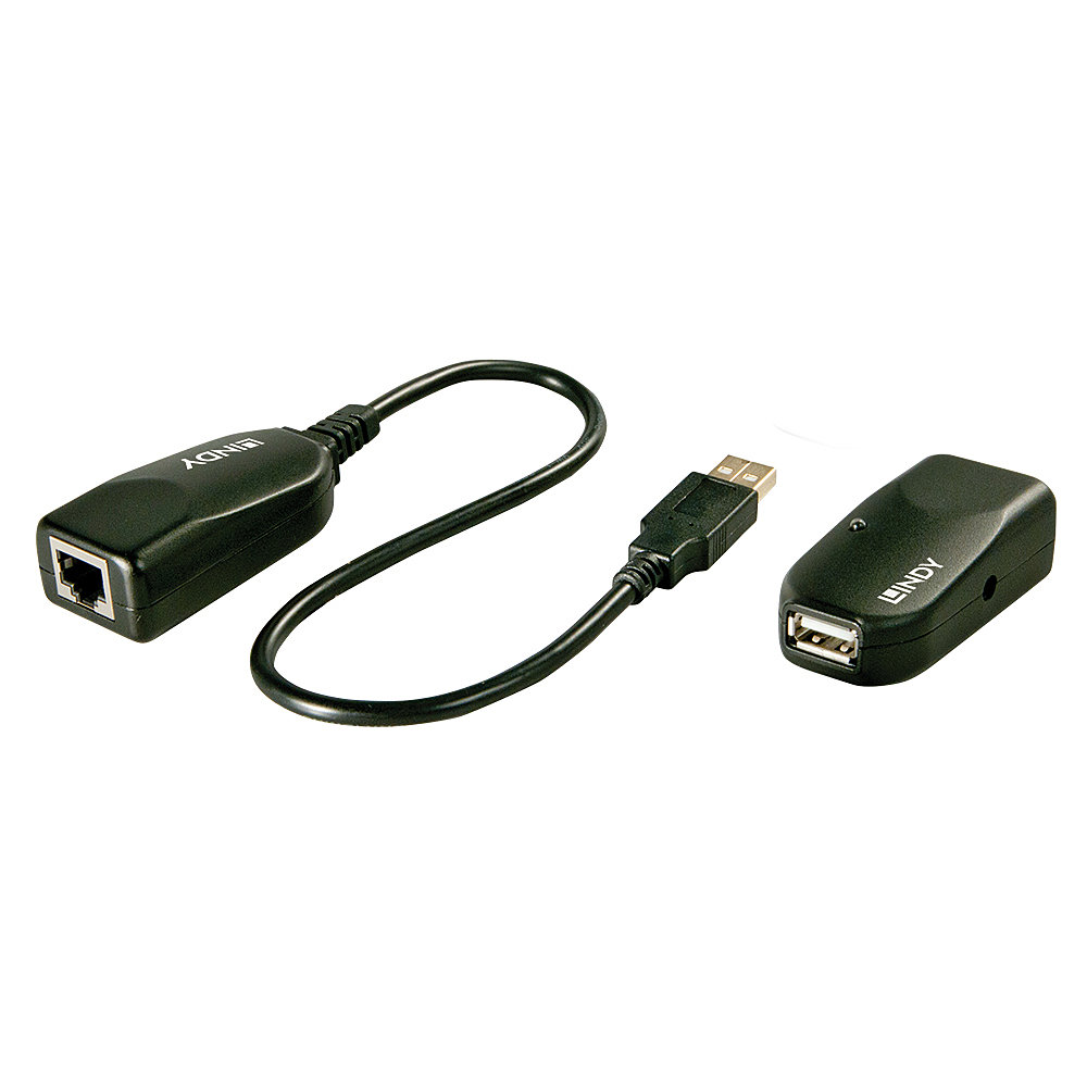 Lindy USB 2.0 CAT5 Extender (Transmitter and Receiver units) - USB-Erweiterung - bis zu 50 mCAT 5 - 50 m