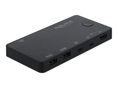 Delock HDMI / USB-C KVM Switch 4K 60 Hz withUSB 2.0 - KVM-/USB-Switch - 1 lokaler Benutzer - Desktop