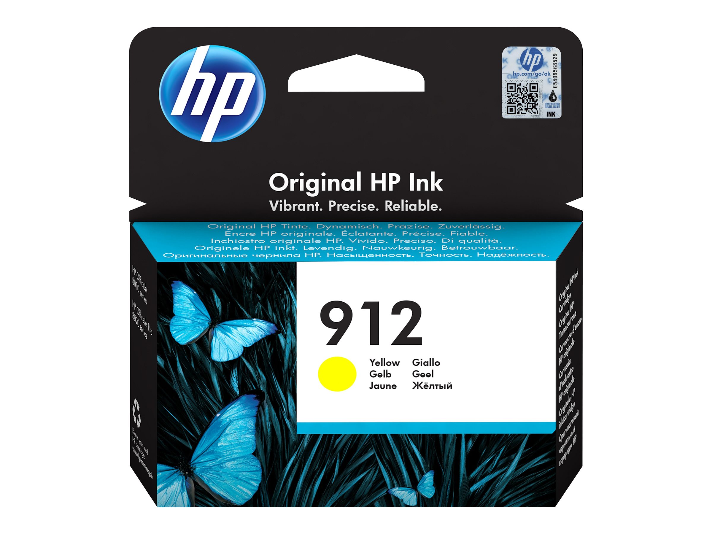 HP 912 Gelb Original Druckerpatrone, Standardertrag, Tinte auf Pigmentbasis, 2,93 ml, 315 Seiten, 315 Seiten, 1 Stück(e)Yellow - 2,93 ml