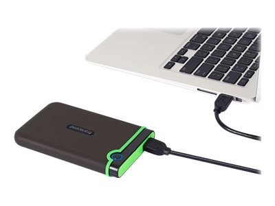 Transcend StoreJet 25M3 - Festplatte - 2 TB - extern (tragbar)2.5" (6.4 cm) - USB 3.1 Gen 1 - 256-Bit-AES - Iron Gray