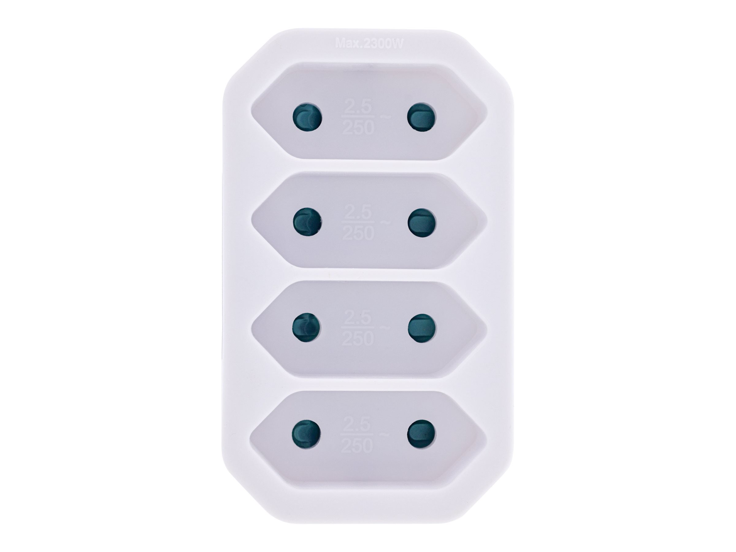 InLine Steckdosenadapter - Schutzkontakt Stecker an 4x Eurobuchse - weißweiß