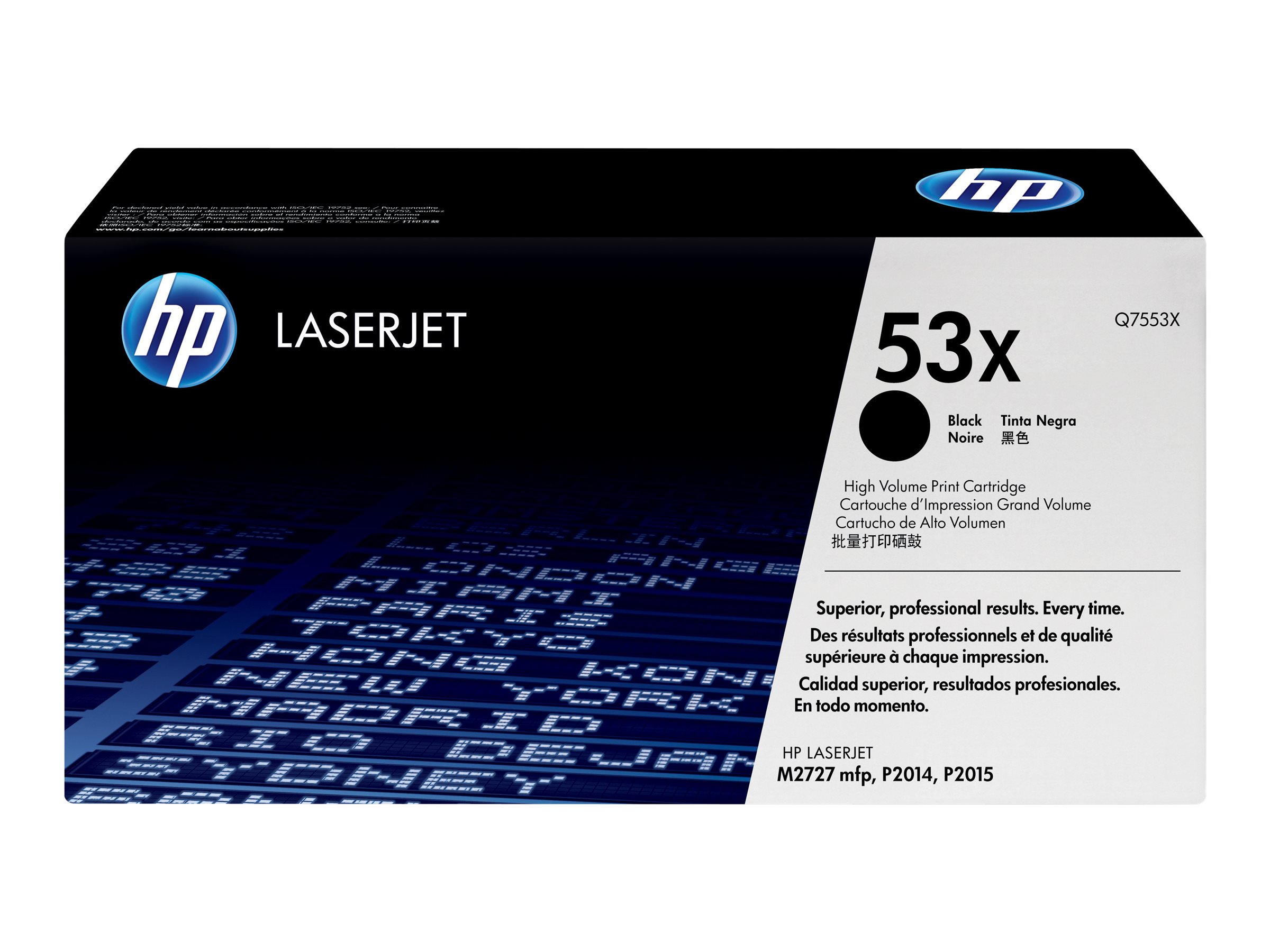 HP 53X - Hohe Ergiebigkeit - Schwarz - original - LaserJet - Tonerpatrone (Q7553X)für LaserJet M2727nf MFP - M2727nfs MFP - P2014 - P2014n - P2015 - P2015d - P2015dn - P2015n - P2015x