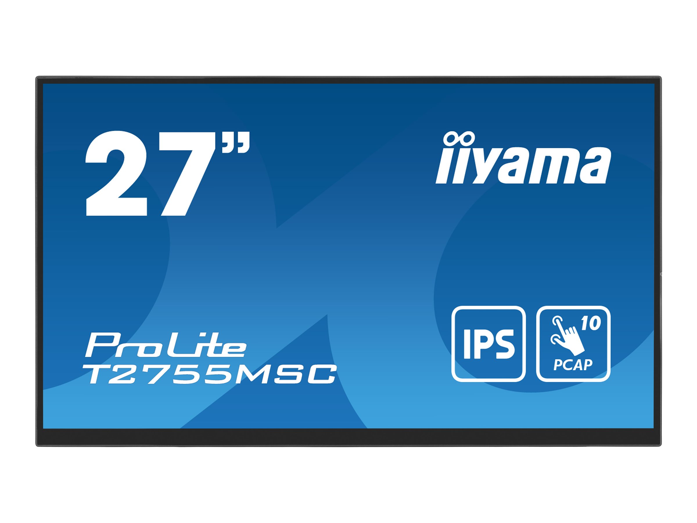 Iiyama ProLite T2755MSC-B1 - LED-Monitor - 68.6 cm (27")Touchscreen - 1920 x 1080 Full HD (1080p) @ 60 Hz - IPS - 400 cd/m² - 1000:1 - 5 ms - HDMI - DisplayPort - Lautsprecher - Schwarz - Matte