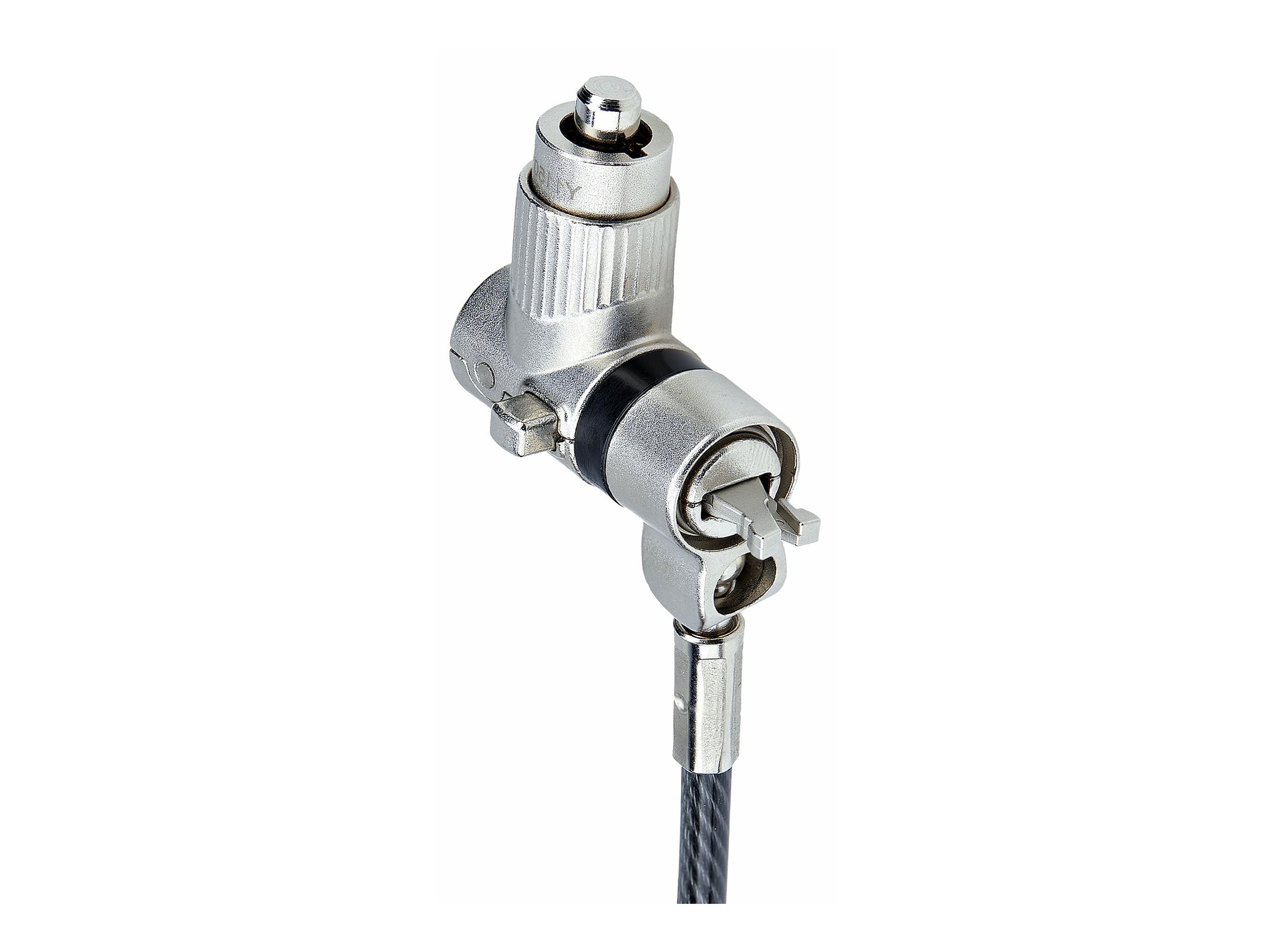 StarTech.com 3-in-1 Laptop Lock Compatible w/NobleWedge/Nano/K-Slot - Sicherheitskabelschloss - schwarz & silber - 2 m - TAA-konform