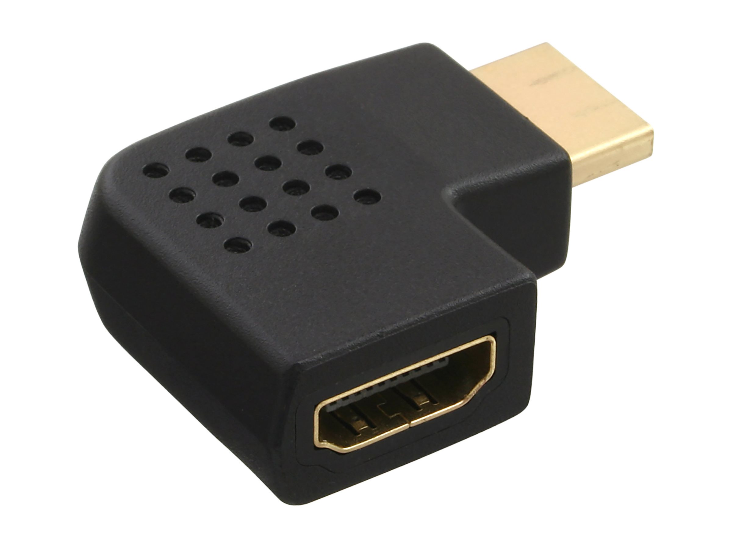 InLine HDMI Adapter - Stecker / Buchse - seitlich links gewinkelt - 4K2Kweiblich - Schwarz - links-gewinkelter Stecker