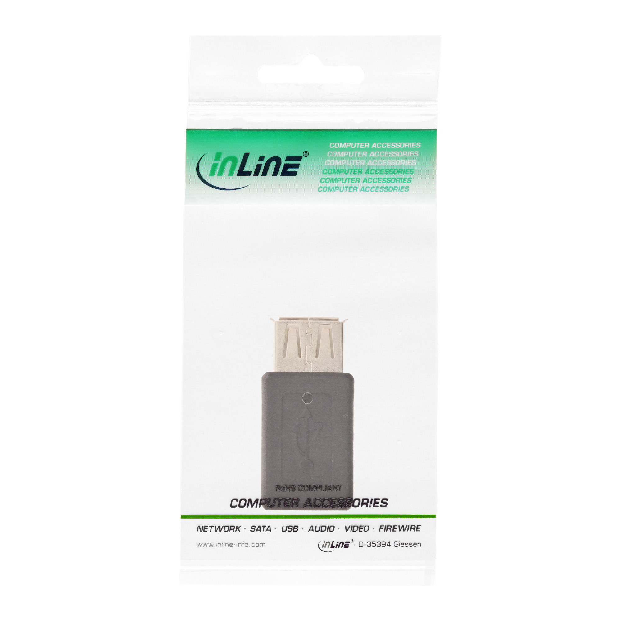 InLine Micro-USB Adapter - USB A Buchse an Micro-USB B BuchseUSB 2.0 - Schwarz
