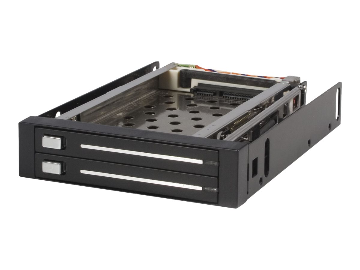 StarTech.com SATA Wechselrahmen 3,5 Zoll trägerlos - Mobiles Festplatten Speicher Rack für 2x 6,4cm (2,5)Hot Swap HDD in Schwarz - Laufwerksschachtadapter - Schwarz