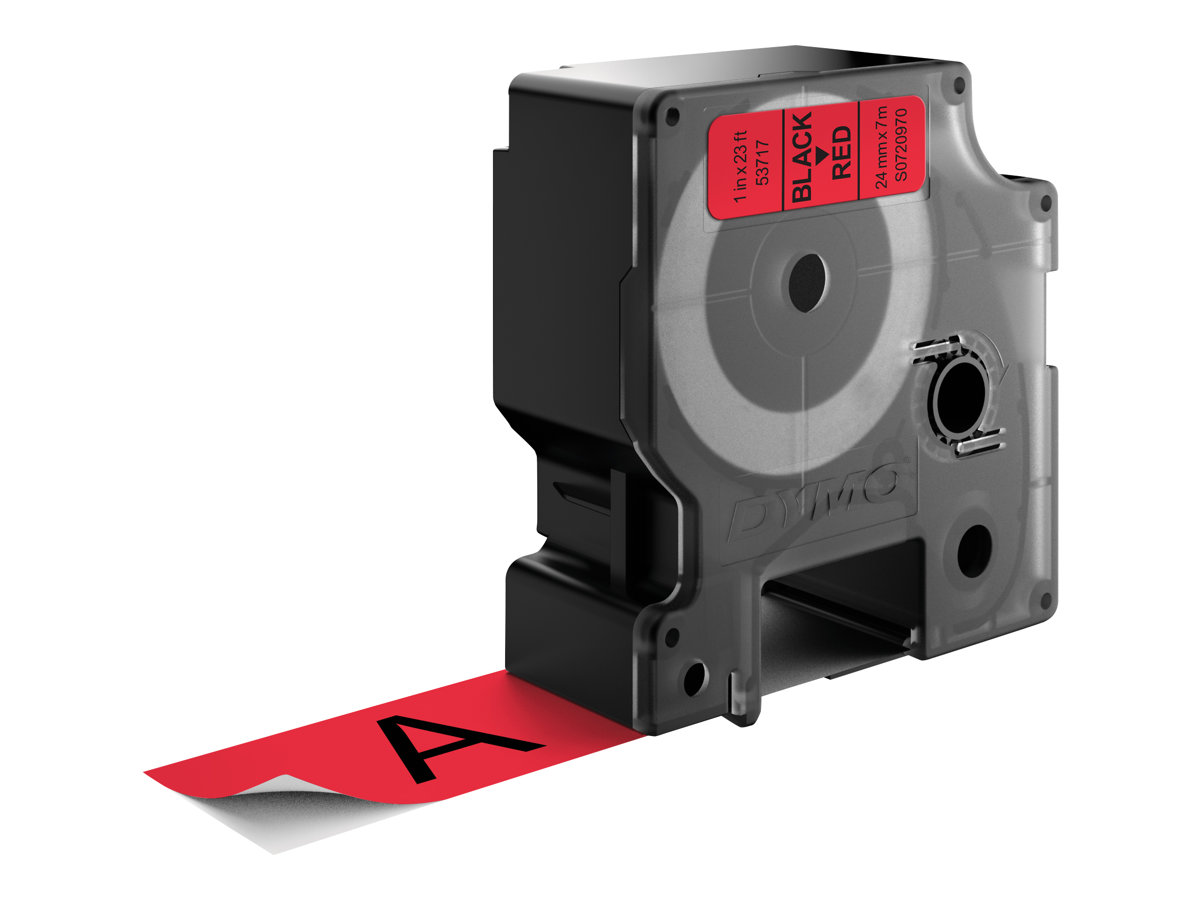 Dymo D1 - Selbstklebend - schwarz auf rot - Rolle (2,4 cm x 7 m)1 Kassette(n) Etikettenband - für LabelMANAGER 500TS - PnP