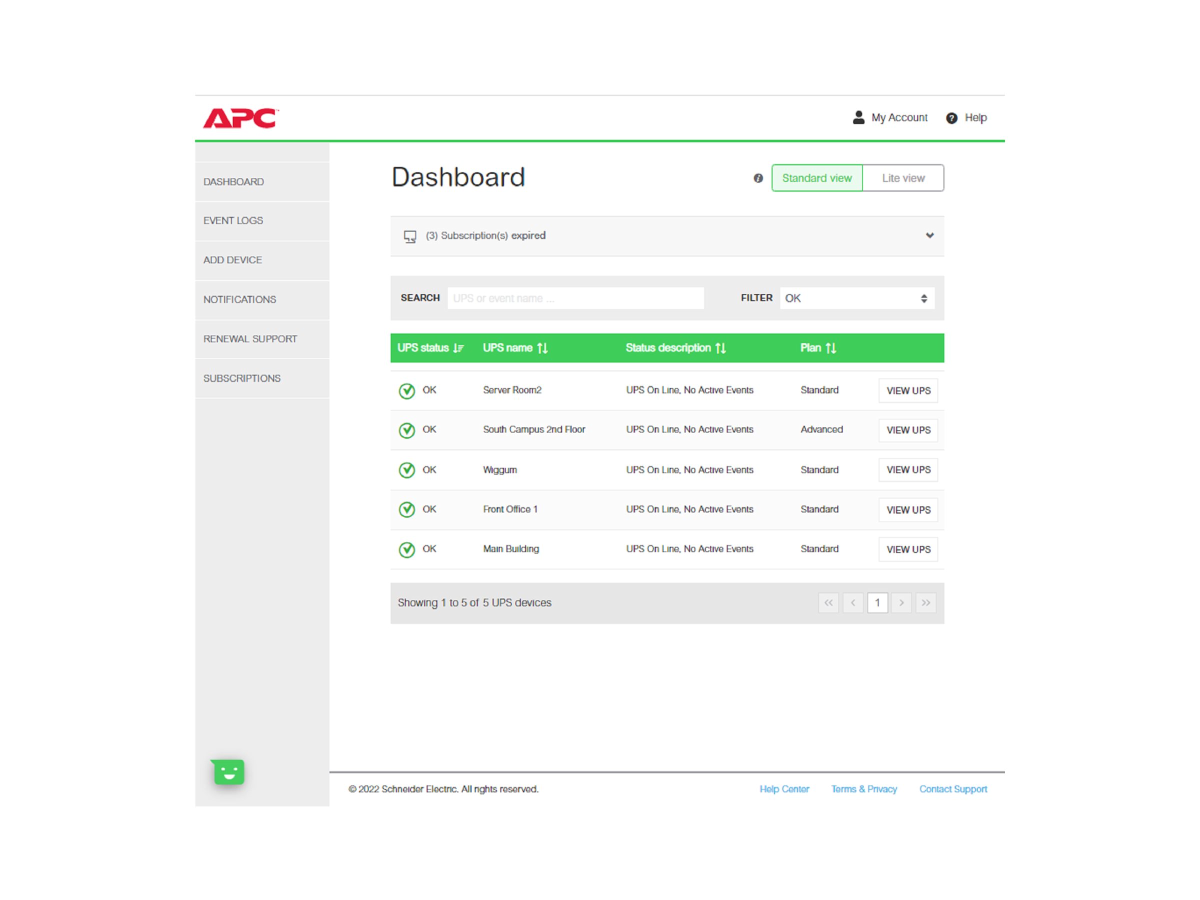 APC SmartConnect Standard Plan - Abonnement-Lizenz (1 Jahr)für P/N: SMT1500CNC - SMT750RM2UCNC - SMTL2K2RM2UCLNC - SRTL2K2RM1UWC - SRTL3KRM1UIC - SRTL3KRM1UWC
