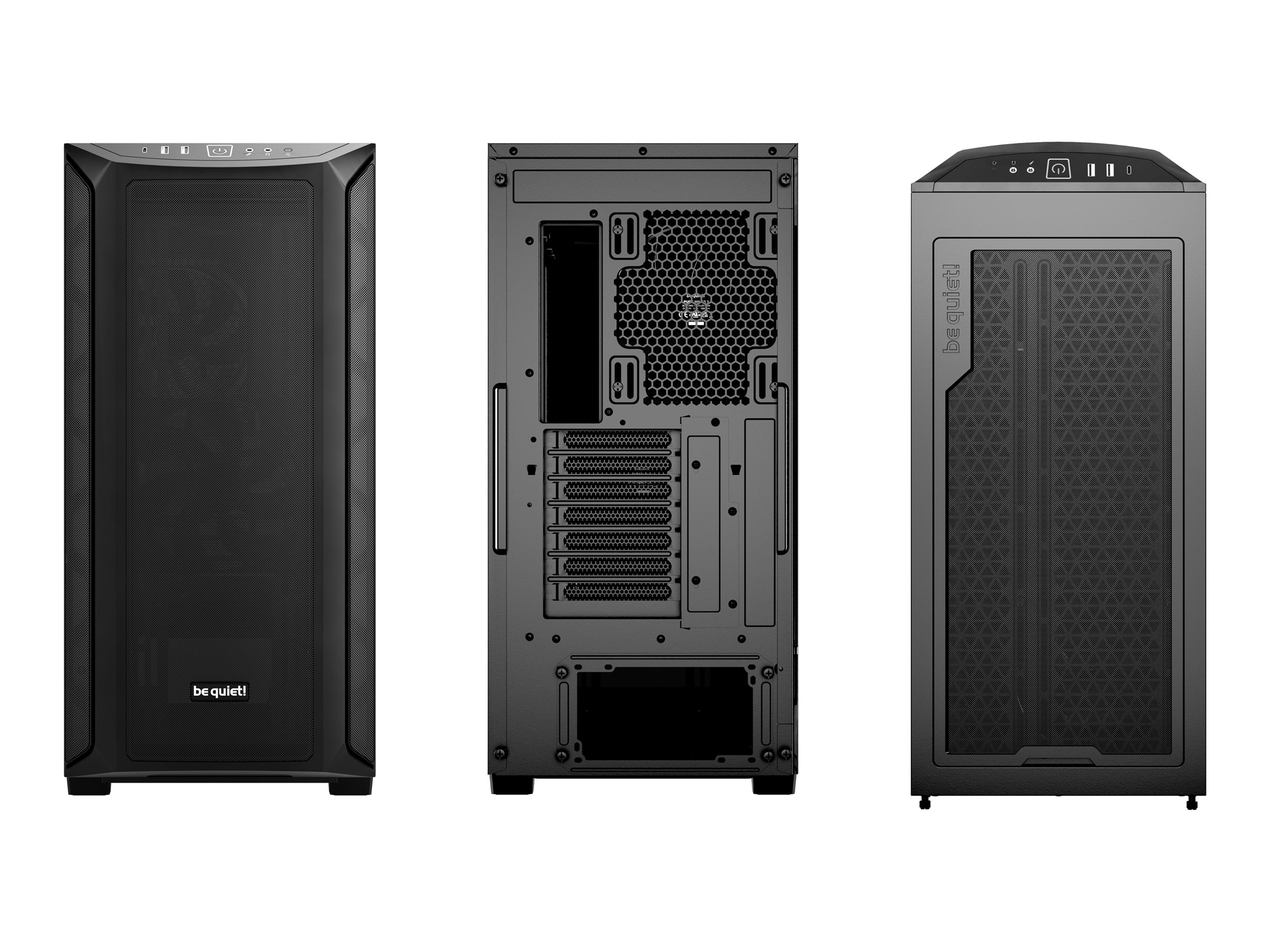 Be Quiet! Midi-Tower - E-ATX - Seitenteil mit Fenster (gehärtetes Glas)keine Spannungsversorgung (ATX / PS/2) - Schwarz - USB/Audio