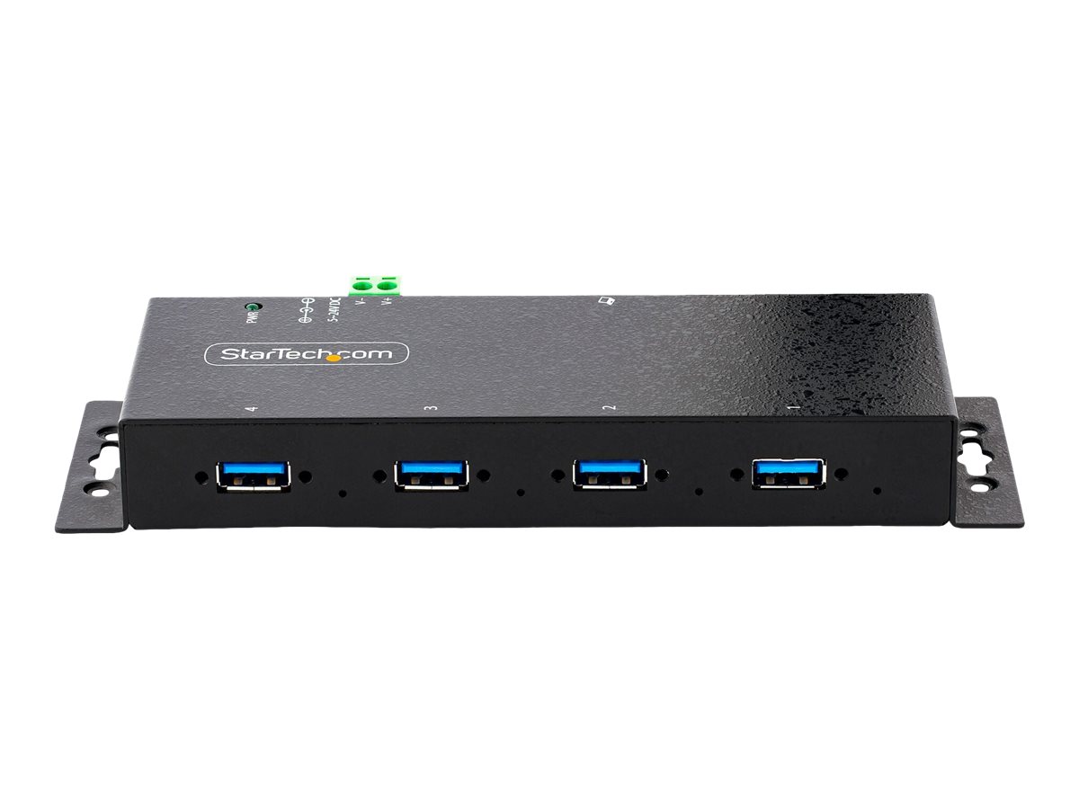 StarTech.com 4-Port USB 3.0 Hub - Industrie USBSplitter - USB Verteiler - Hub - industriell - 4 x USB 3.2 Gen 1 - Desktop - an DIN-Schiene montierbar - wandmontierbar