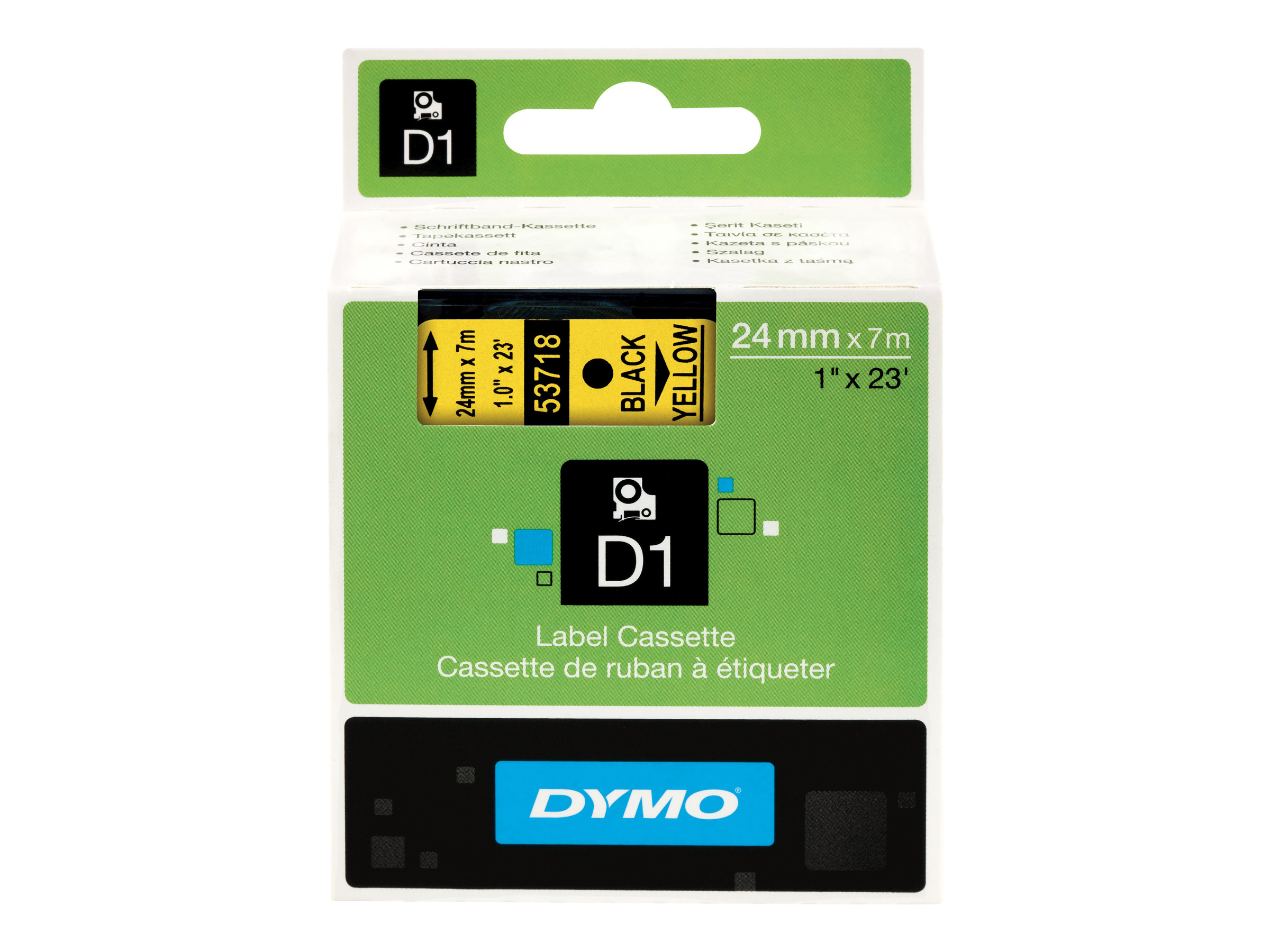 Dymo D1 - Selbstklebend - Schwarz auf Gelb - Rolle (2,4 cm x 7 m)1 Kassette(n) Etikettenband - für LabelMANAGER 500TS - PnP