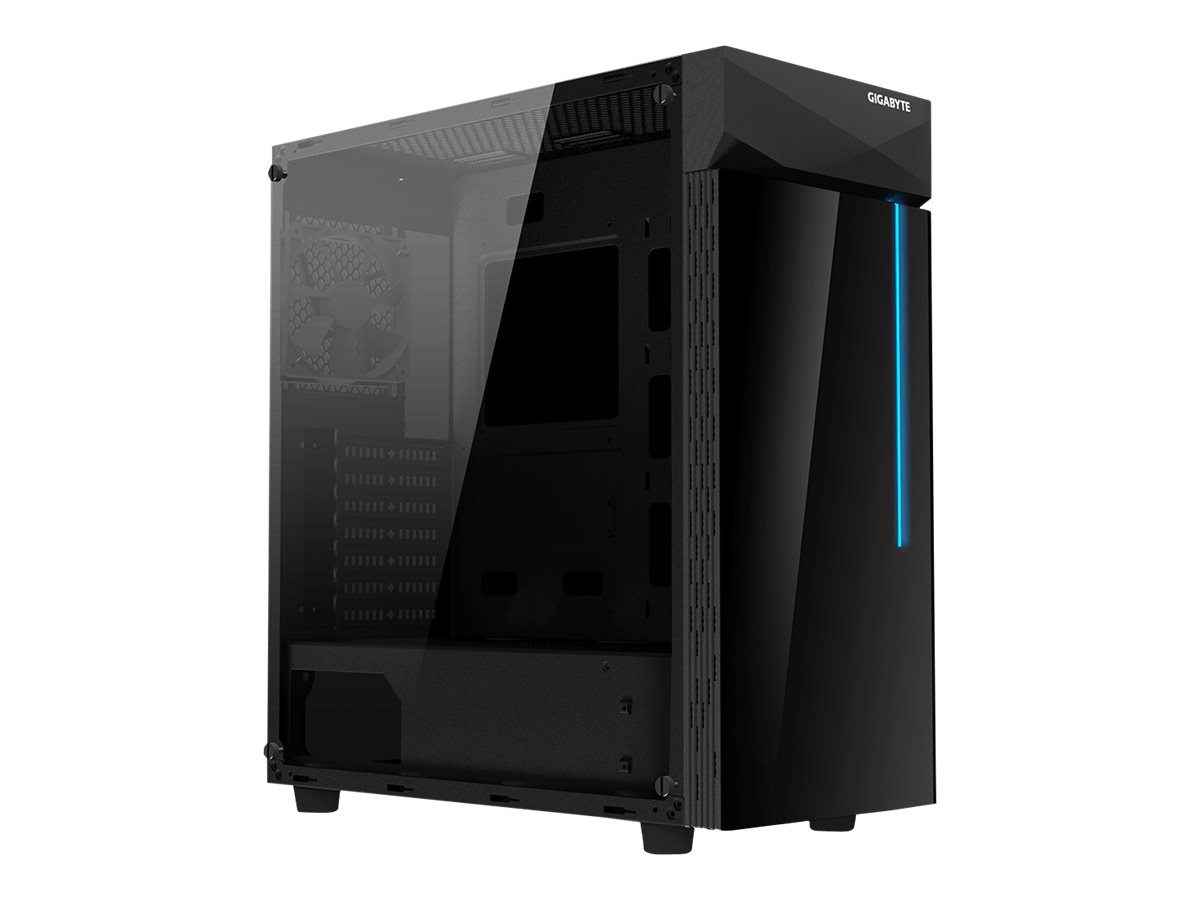 Gigabyte C200 GLASS - Tower - ATX - Seitenteil mit Fenster (gehärtetes Glas)keine Spannungsversorgung (ATX) - Schwarz - USB/Audio