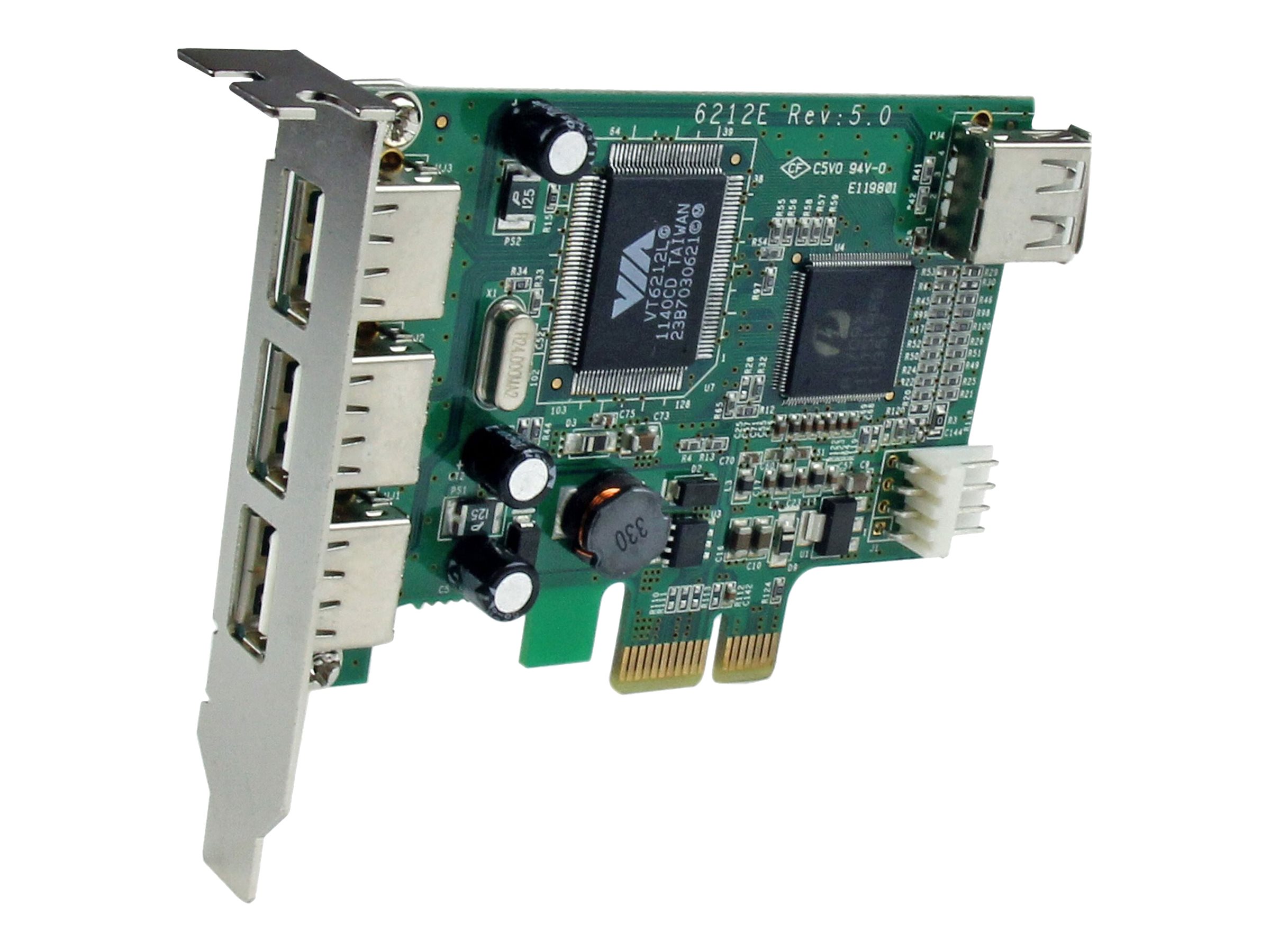 StarTech.com 4 Port USB 2.0 HighSpeed PCI Express Low Profile Schnittstellenkarte - 1 x USB 2.0 intern (Buchse)3 x USB extern (Buchse) - USB-Adapter - PCI Express x1 Low-Profile - USB - USB 2.0 - 4 An
