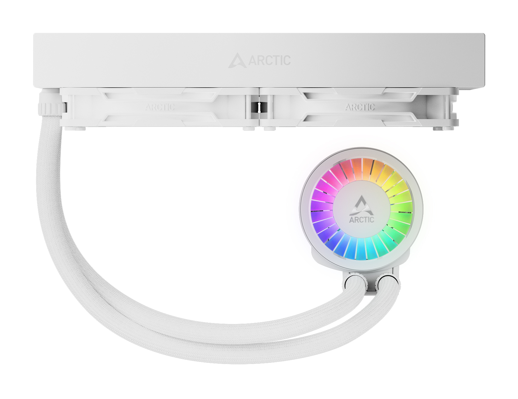 Arctic Liquid Freezer III Pro 280 A-RGB - Prozessor-Flüssigkeitskühlsystem - Kühlergröße: 280 mm - (für: AM5, AM4, LGA1700, LGA1851)Kupfersockel mit Skiving-Kühlfinnen - 140 mm - weiß