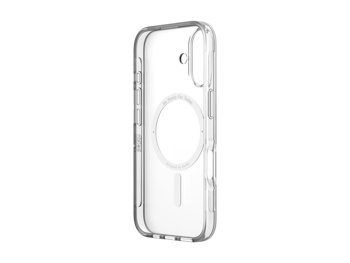 Belkin SheerForce - Hintere Abdeckung für Mobiltelefonmagnetisch - MagSafe-Kompatibilität - Kunststoff - klar - für Apple iPhone 16
