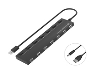 Conceptronic HUBBIES 7-Port-USB-2.0-Hub, USB 2.0, USB 2.0, 480 Mbit/s, Schwarz, 0,9 m, ChinaHUBBIES 7-Port-USB-2.0-Hub