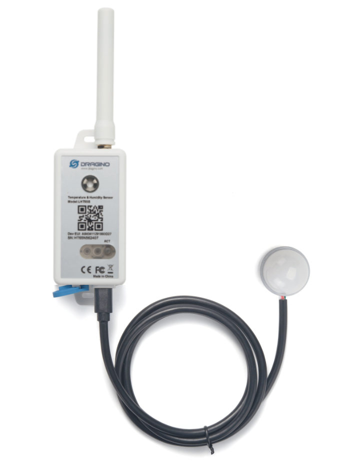 Dragino Technology LHT65S, Drinnen/Draußen, Temperatur- & Feuchtigkeitssensor, Freistehend, -40 - 80 °C, 0 - 96%, 0,3 °CDRAGINO LHT65S-EU868-E5 LoRaWAN Temperatur- - Luftfeuchtigkeits und Lichtsensor&