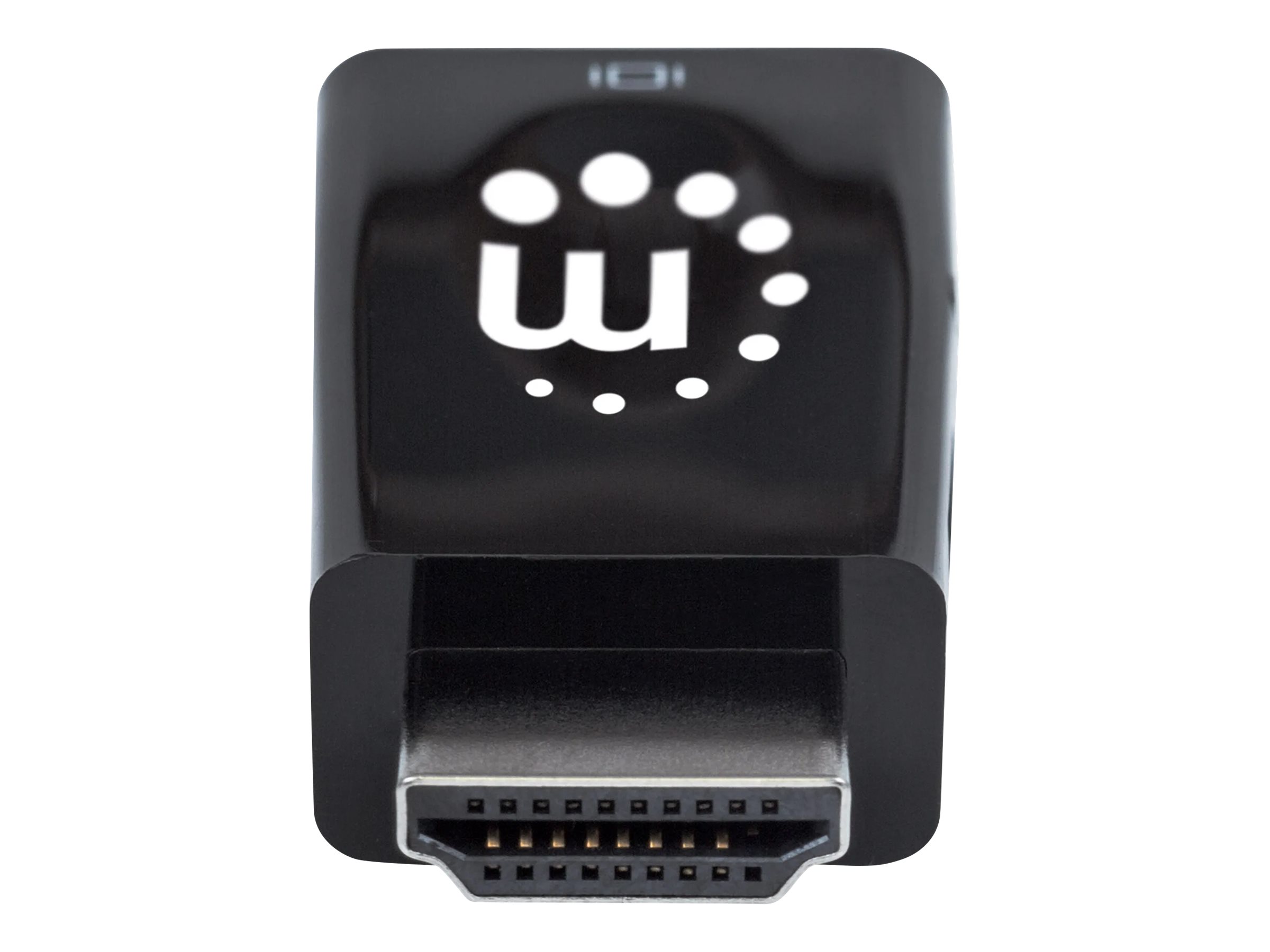 Manhattan HDMI auf VGA-Mikrokonverter, HDMI-Stecker auf VGA-Buchse mit Audio, optionaler USB Micro B-Stromport, schwarz - Videoadapter - HDMI männlich zu HD-15 (VGA)mini-phone stereo 3.5 mm - Mikro-US