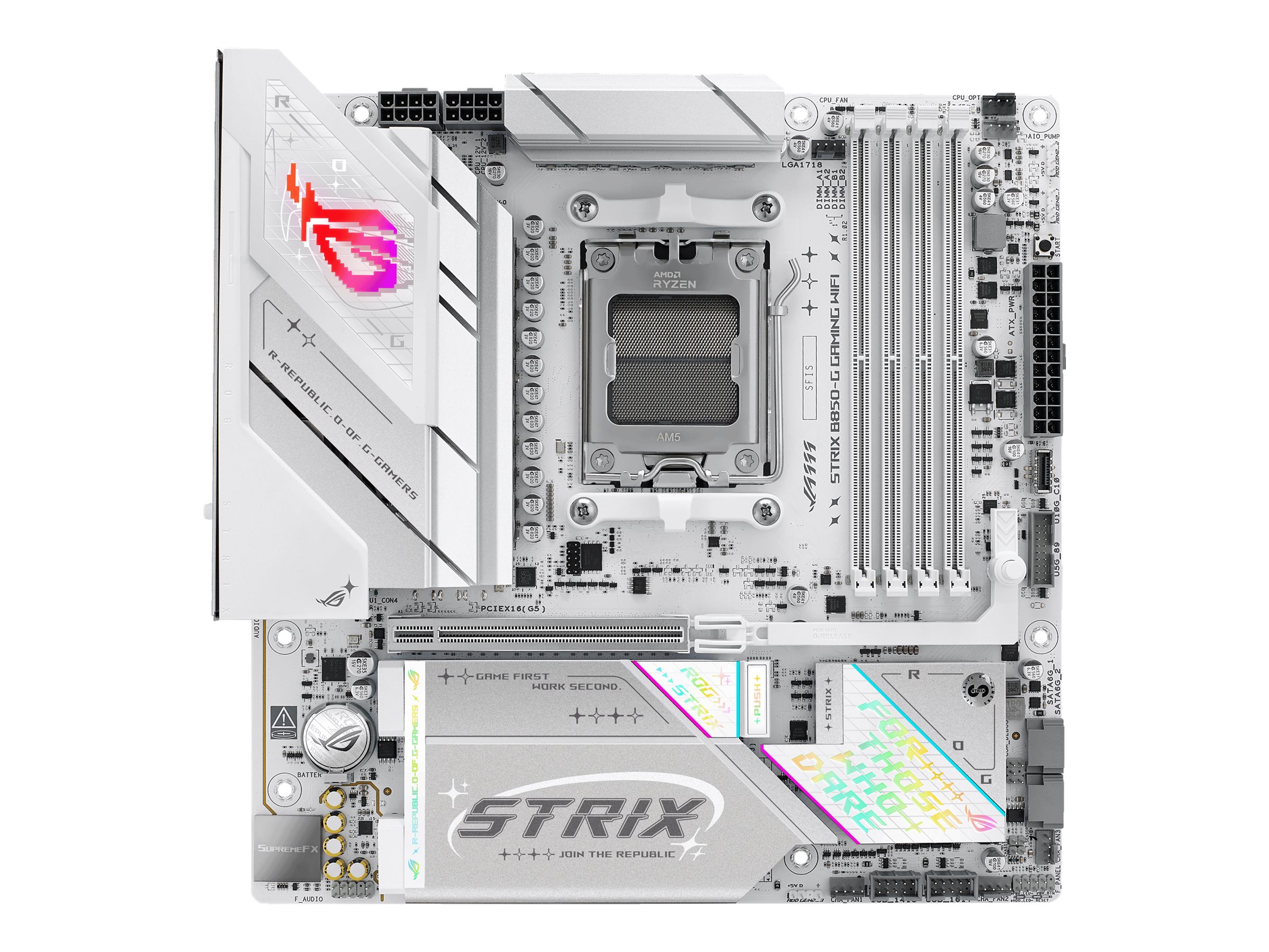 ASUS ROG STRIX B850-G GAMING WIFI - Motherboard - micro ATX - Socket AM5 - AMD B850 Chipsatz - USB-C 3.2 Gen 2x2, USB-C 3.2 Gen2, USB 3.2 Gen 2, USB 3.2 Gen 1 - 2.5 Gigabit LAN, Wi-Fi 7, Bluetooth - O