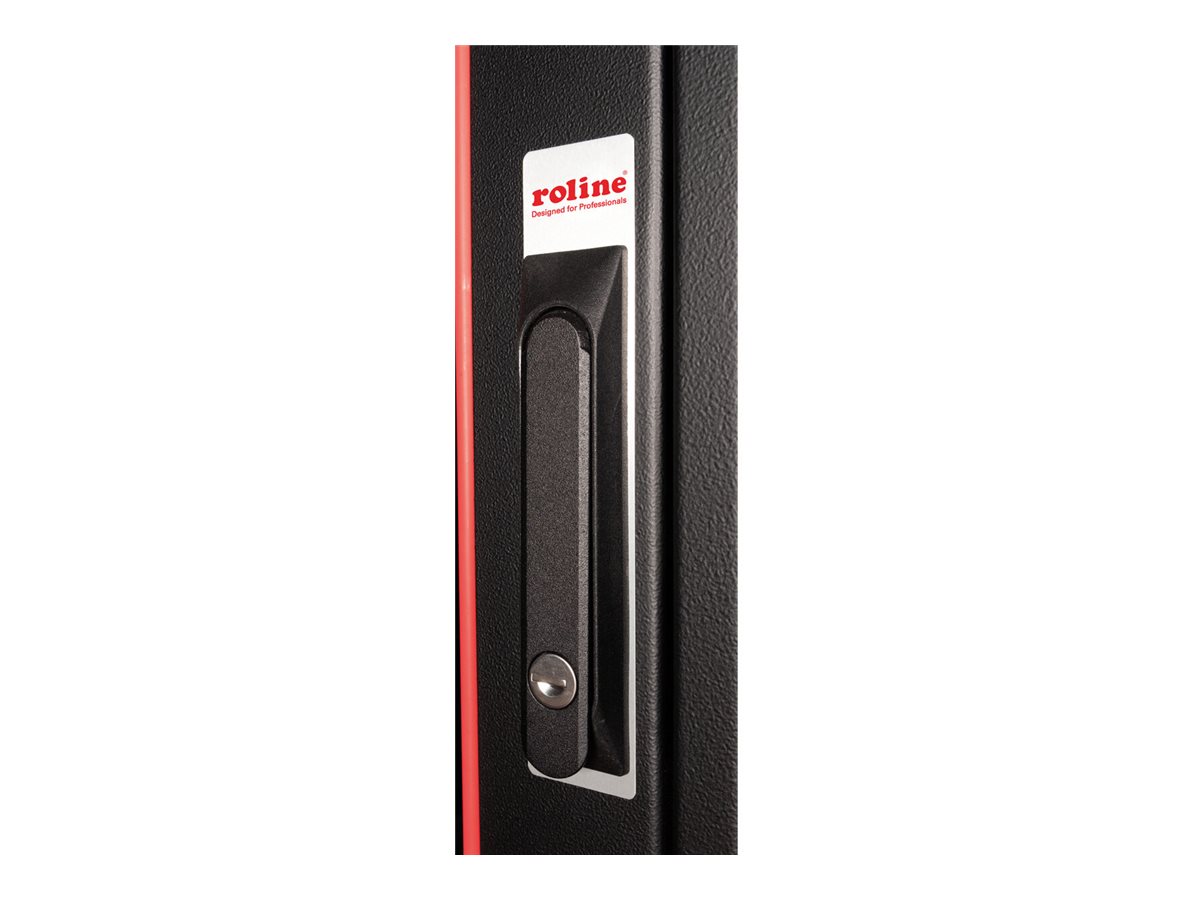 ROLINE Pro - Schrank Netzwerkschrank - mit Glastür, 600 x 800 mm (B x T)RAL 9005 - Jet Black - 47U - 48.3 cm (19")
