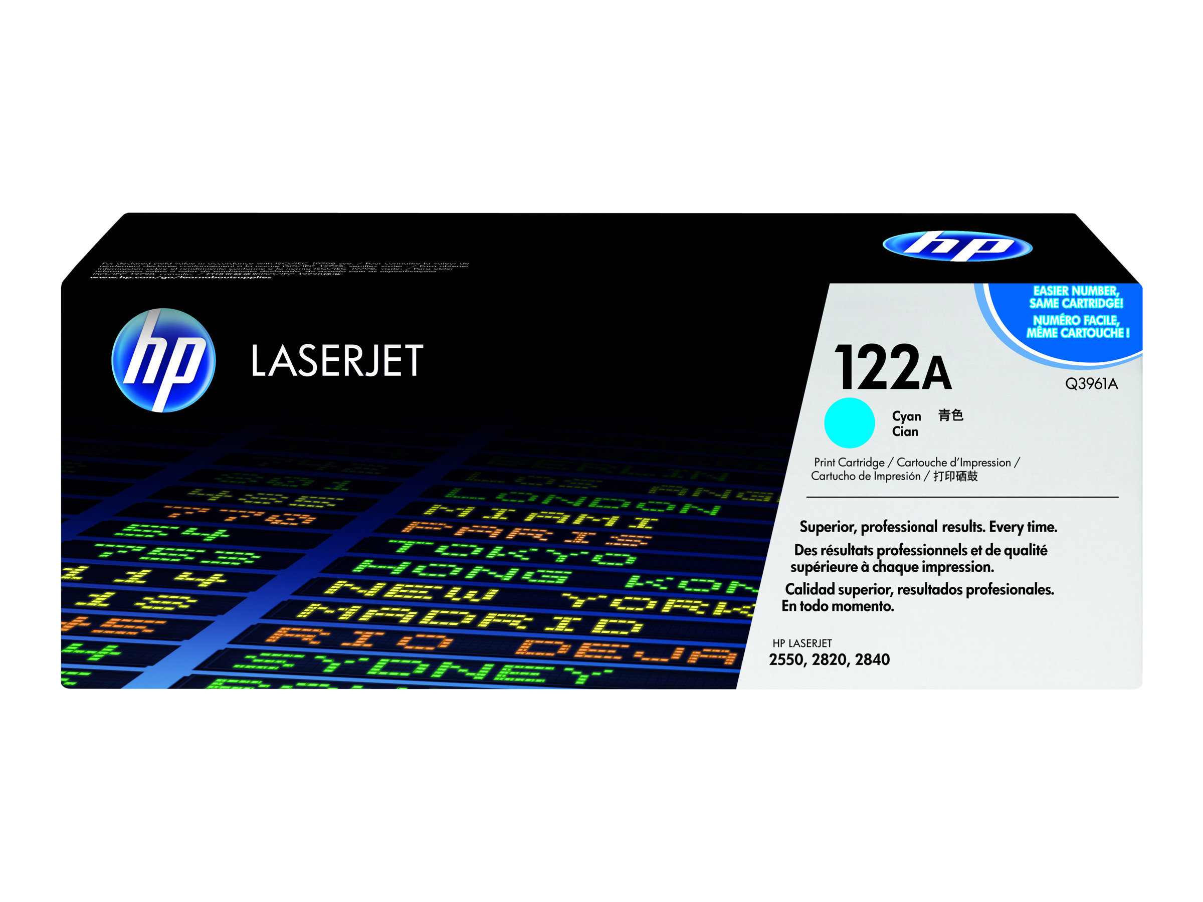 HP 122A - Cyan - original - LaserJet - Tonerpatrone (Q3961A)für Color LaserJet 2550L - 2550Ln - 2550n - 2820 - 2840