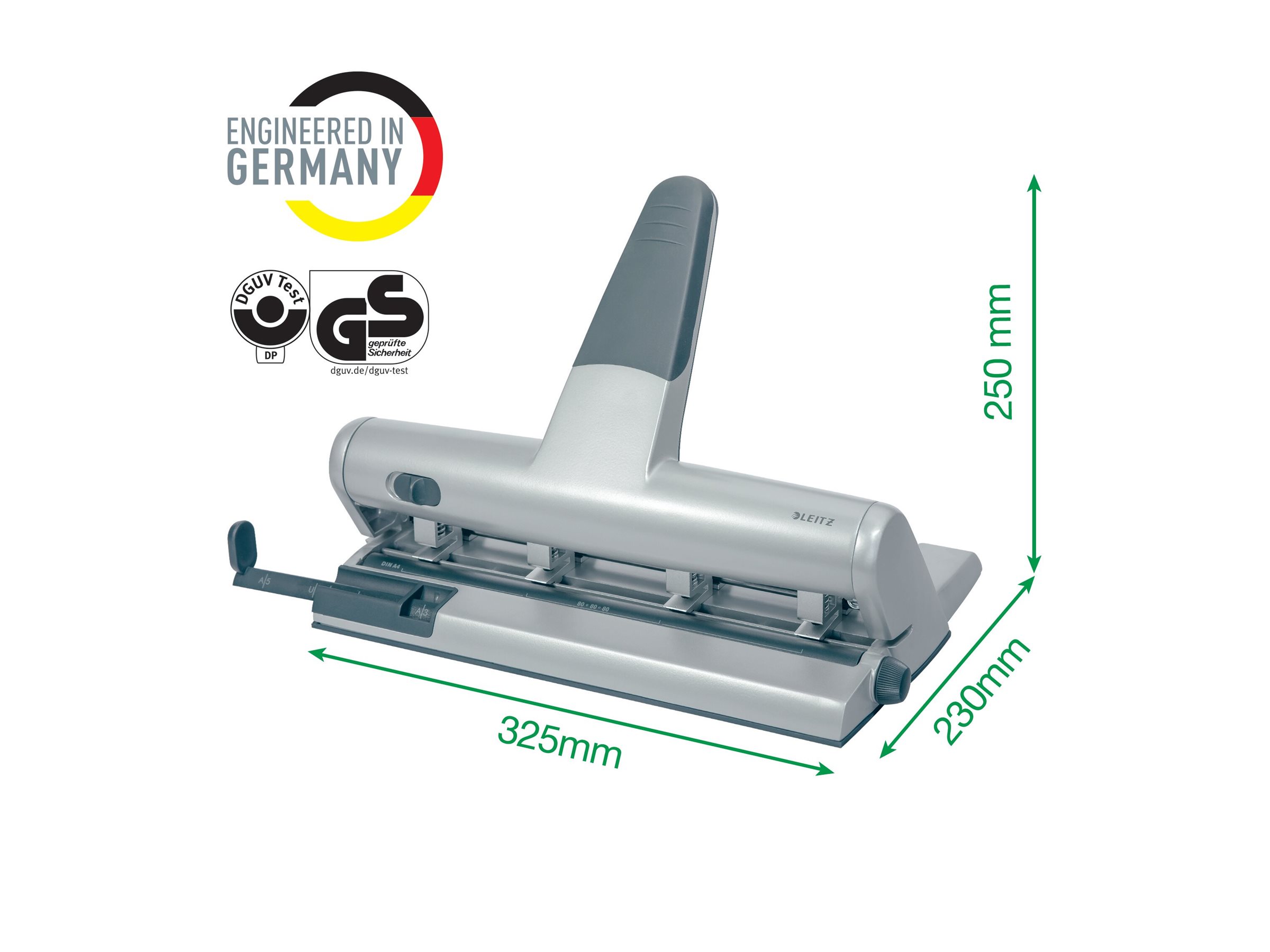 Esselte Leitz Akto 5114 - Locher - 30 Blätter / 3 mm4 Löcher - Metall - Aluguss - Kunststoff - Silber