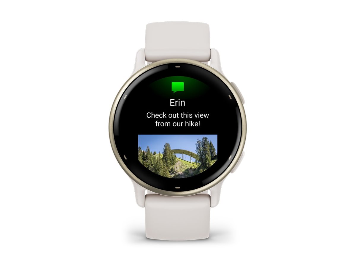 Garmin vívoactive 5 - Ivory - intelligente Uhr mit Band - Silikon - Handgelenkgröße: 125-190 mm - Anzeige 3.04 cm (1.2")4 GB - Bluetooth - ANT+ - Wi-Fi - 26 g