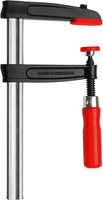 Bessey TPN20B6BE, F-Klammer, 20 cmTemperguss-Schraubzwinge TPN mit bewährtem Holzgriff - Spannweite 200 mm - Schiene 20x5 mm - Ausladung 60 mm