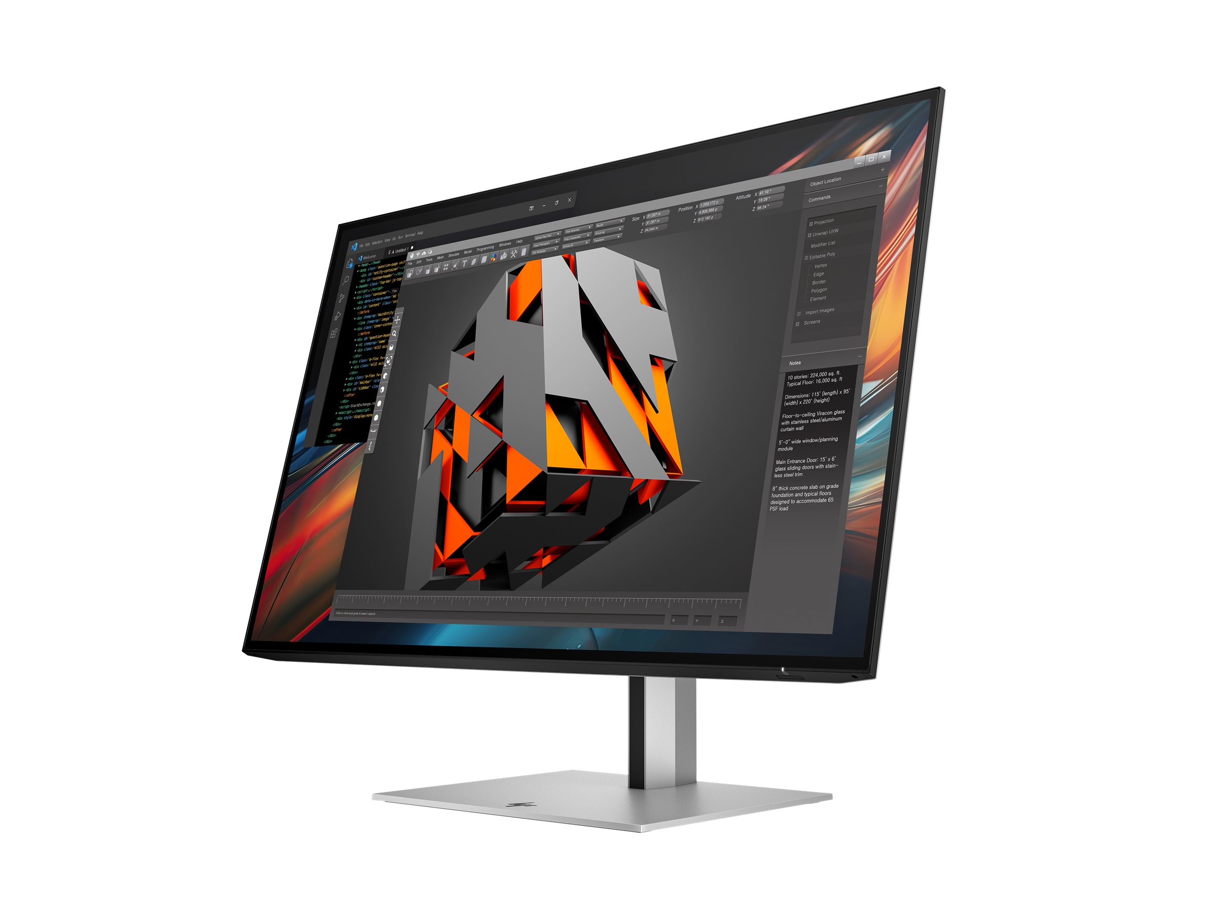 HP 724pu - Series 7 Pro - LED-Monitor - 61 cm (24")1920 x 1200 WUXGA @ 100 Hz - IPS - 350 cd/m² - 1500:1 - 5 ms - HDMI - DisplayPort - USB-C - Schwarz - Silber