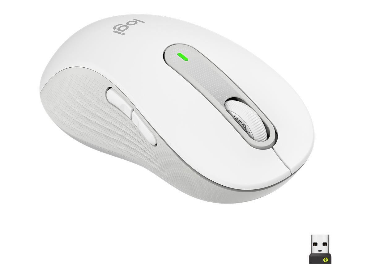 Logitech Signature M650 Large - Maus - großeGröße - optisch - 5 Tasten - kabellos - 2.4 GHz - Bluetooth - Logitech Logi Bolt USB-Empfänger - Off-White
