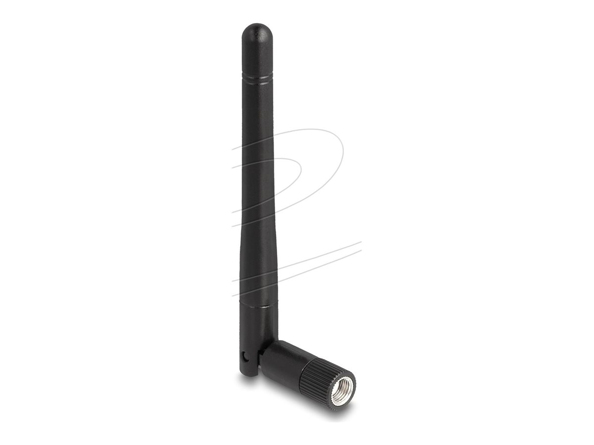 Delock Antenne - WLAN 802.11 ac/ax/a/b/g/nRP-SMA-Stecker - mit Neigegelenk - 2 dBi - ungerichtet - Schwarz