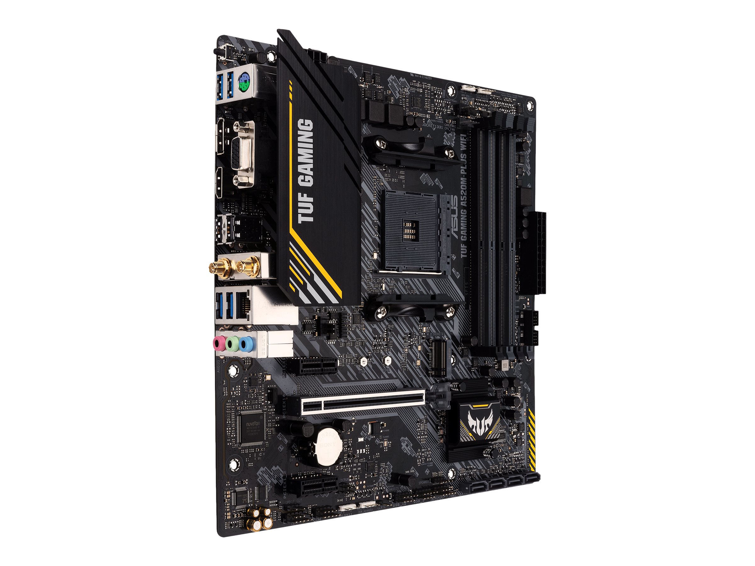 ASUS TUF GAMING A520M-PLUS WIFI - Motherboard - micro ATX - Socket AM4 - AMD A520 Chipsatz - USB 3.2 Gen 1 - Gigabit LAN, Wi-Fi, Bluetooth - Onboard-Grafik (CPU erforderlich)HD Audio (8-Kanal)