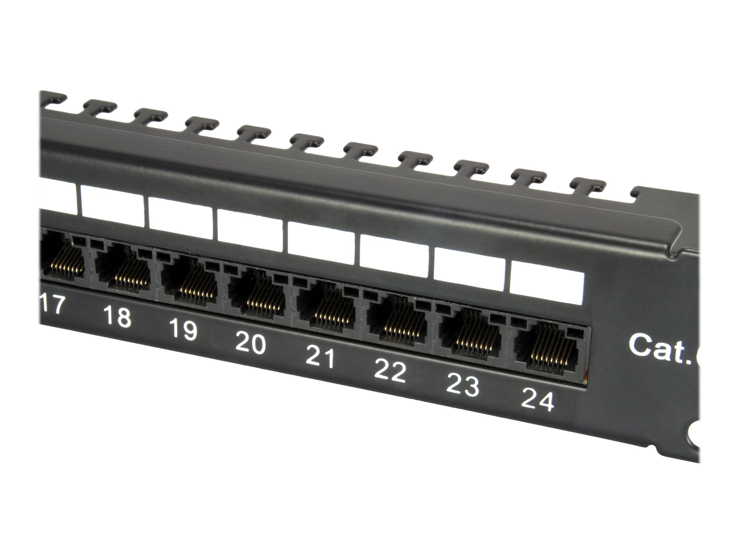 Equip Pro - Patch Panel - CAT 6 - RJ-45 X 24 - Schwarz - 1U - 48.3 cm (19")24-Port Cat.6 Ungeschirmtes Patch Panel - Schwarz
