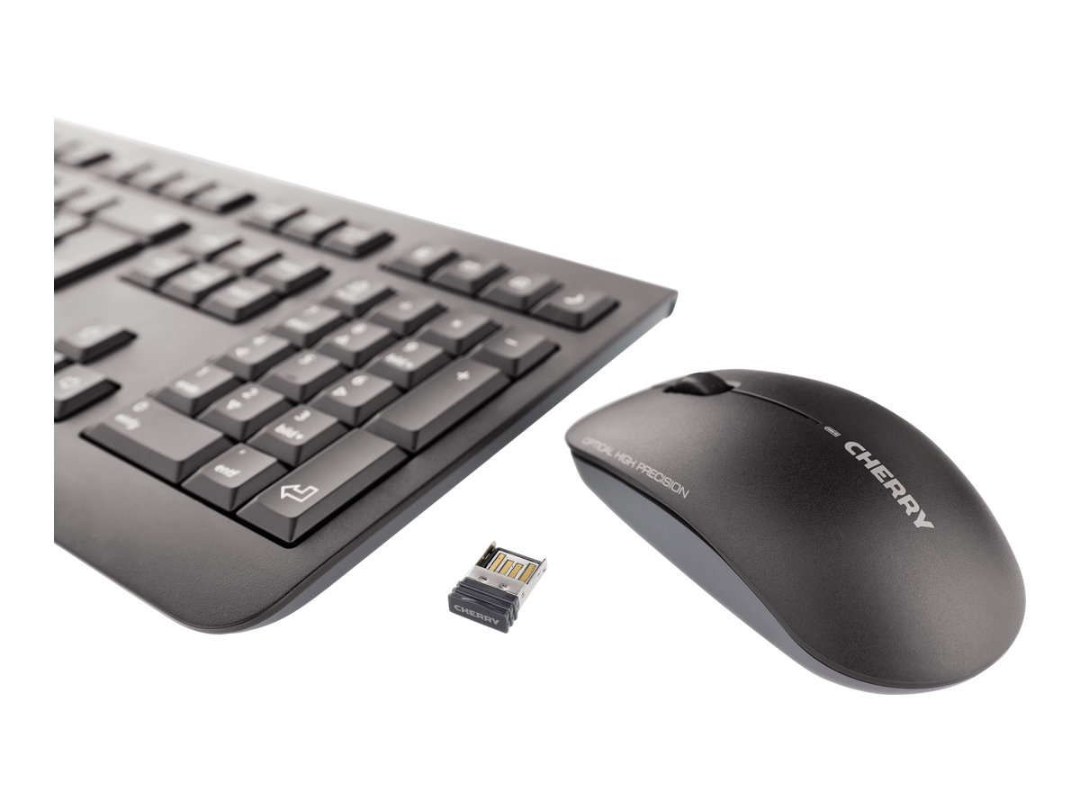 Cherry DW 3000 - Tastatur-und-Maus-Set - kabellos2.4 GHz - USA - Schwarz