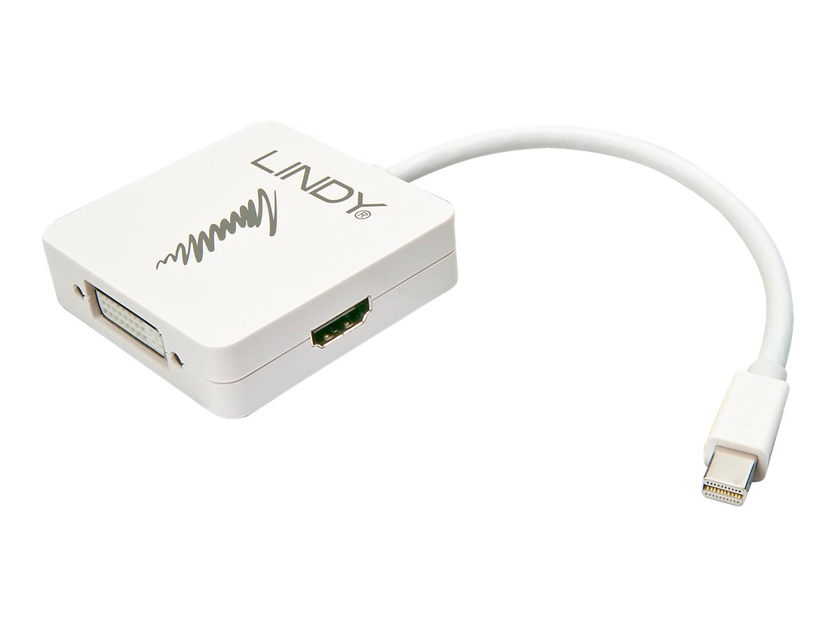 Lindy Mini-DP 1.2 an HDMI 4K30/DVI/VGA AdapterVideokonverter - DisplayPort - DVI - HDMI - VGA