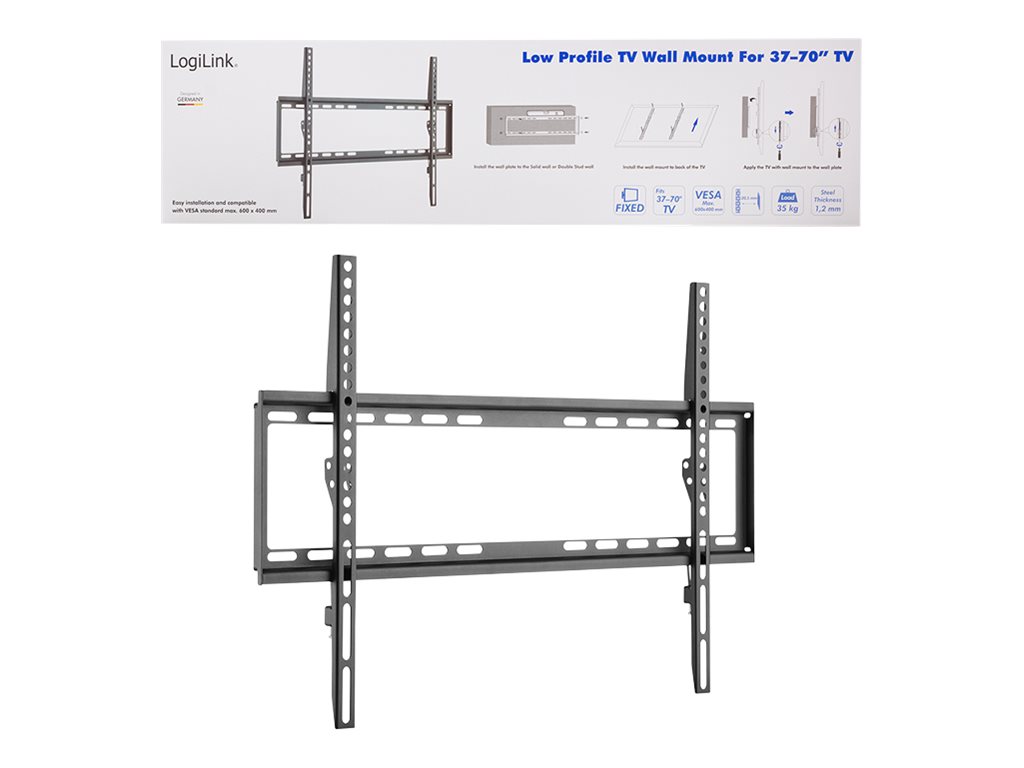 LogiLink Low Profile - Klammer - für Flachbildschirm - fester, kaltgepresster Stahl - Bildschirmgröße: 94-177.8 cm (37"-70")Wandmontage