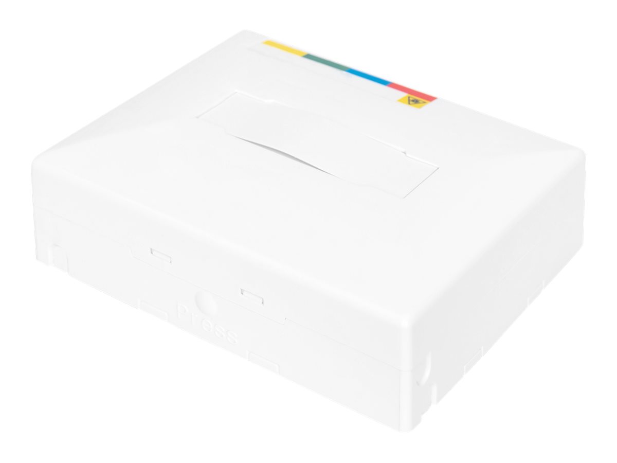 DIGITUS FTTH Gehäuse mit 4 x SC SX Kupplungfür Wandmontage - DIN schienenmontierbar - SC/APC x 4