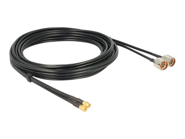 Delock Antennenkabel - SMA männlich zu N-Anschlussmännlich - 5 m - Schwarz
