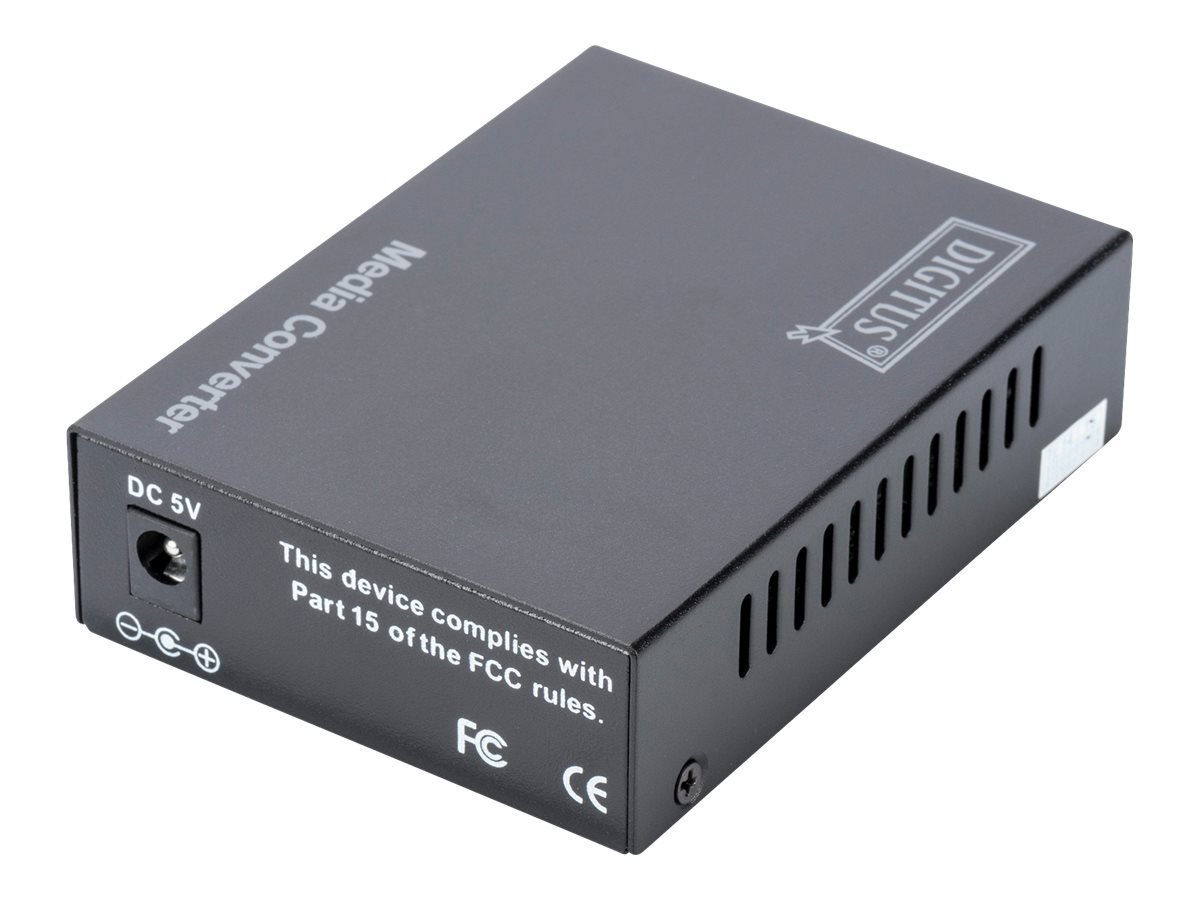 DIGITUS Fast Ethernet Medienkonverter, RJ45 / SCLAN - 10Base-T - 100Base-FX - 100Base-TX - RJ-45 / SC multi-mode - bis zu 2 km - 1310 nm