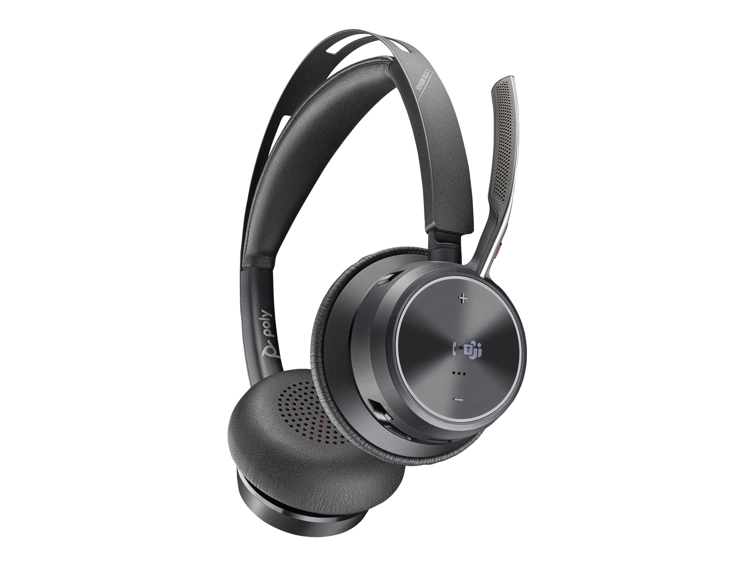 Poly HP Poly Voyager Focus 2 - Headset - On-EarBluetooth - kabellos - aktive Rauschunterdrückung - USB-C über Bluetooth-Adapter - USB-A über Bluetooth-Adapter - Schwarz - mit Ladestation - Zoom-zertif